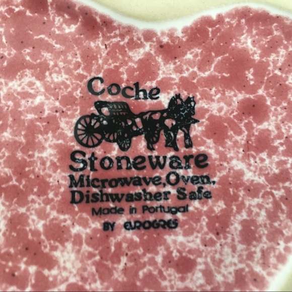 Coche Stoneware Heart Ramekins Pink White Spatter Portugal 2 Ceramic bakeware - Picture 8 of 15